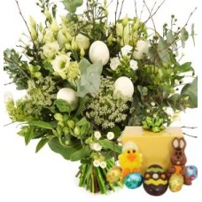 Easter bouquet XL white bouncy worth 42,95 + Easter chocolate